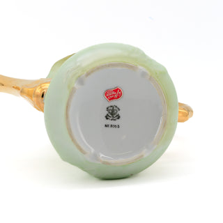 Lefton China Green Hand Painted Porcelain Tea Pot