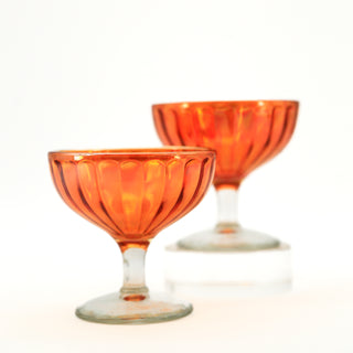 Pair of Carnival Glass Bacall Sorbet Coupes