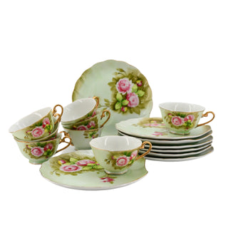 Lefton Hand Painted Porcelain Luncheon Set (16pc)