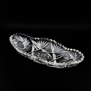 American Brilliant Cut Crystal Glass Relish Dish