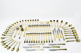 RSVP China Gold Plated 77 Piece Flatware Set