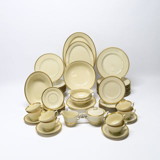 Monticello by Syracuse China Old Ivory Gold Bracelet Pattern Dinnerware Set (52 Pieces)