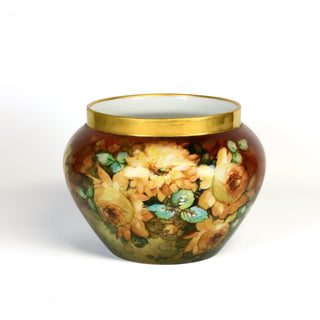 B & C France Floral Hand Painted Jardiniere