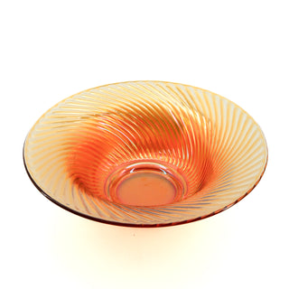 Marigold Swirl Carnival Glass Fruit Bowl