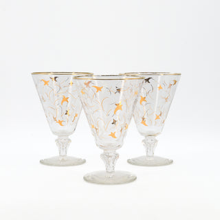 Libby Royal Fern Seville Tulip 12 Oz. Gold Leaf Martini Glass (Three Pieces)