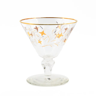 Libby Royal Fern Seville Tulip Gold Leaf Short Martini Glass (Four Piece))