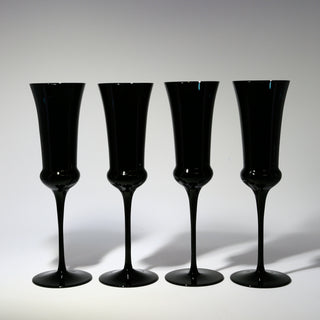 Black Crystal Champagne Flute - Set Of 4