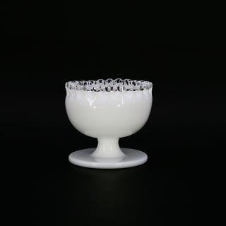 White Fenton "Silver Crest" Pedestal Bowl