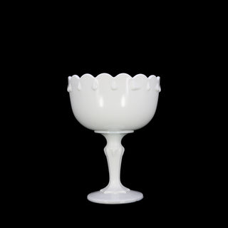 White Indiana Glass "Teardrop" Goblet Vase