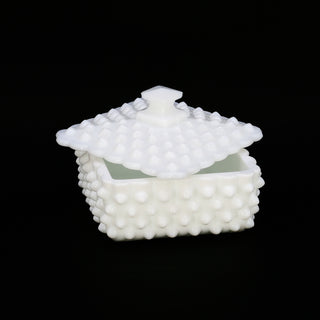 Fenton "Hobnail" Milk Glass Cigarette Box with Lid