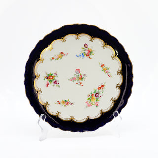 Coalport Cobalt & White Floral Dinner Plate