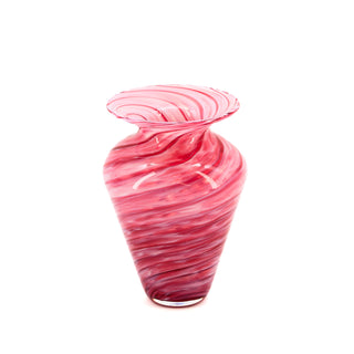 Mt. St. Helens "Swirl" Handblown Cranberry Glass Vase