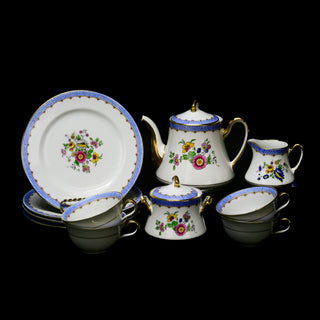 C. Ahrenfeldt "Lattice & Floral" Multi-Colored Tea Set - 11 Pieces