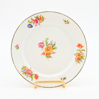 Pair of Multi Motif Floral S&M Czechoslovakia 7.5" Gold Trim Bread Plate